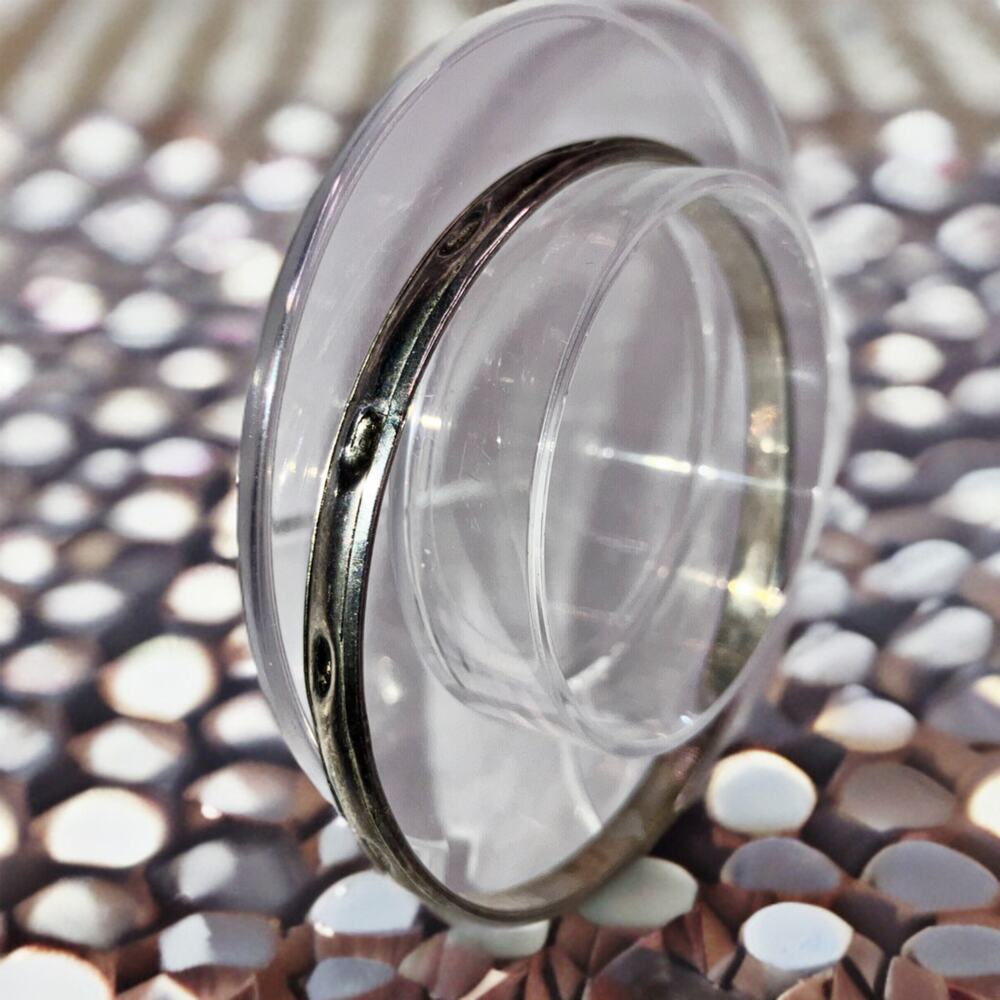 Silver-Tone Indent Pattern 2 5/8" Bangle Bracelet!